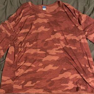 Old Navy Women’s Long Sleeve Camouflage Tee - Brown